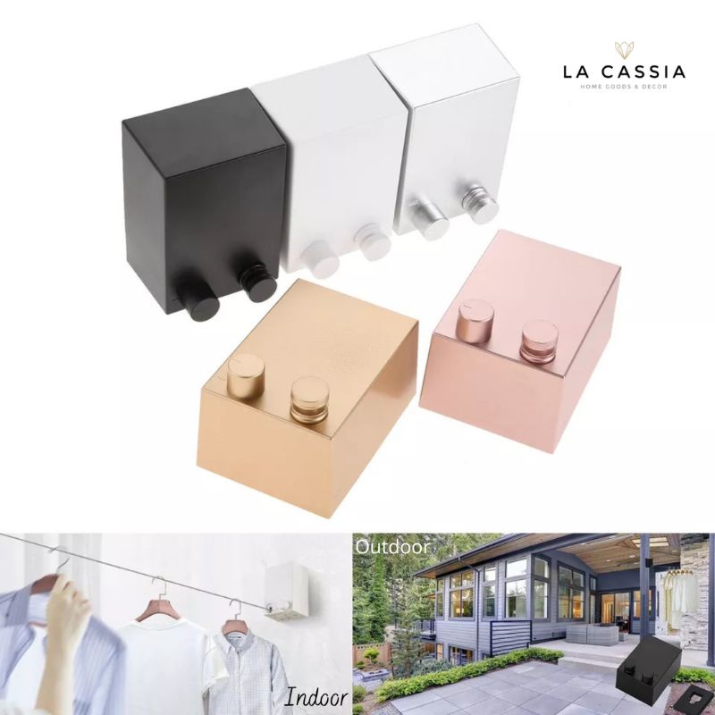 Jemuran Baju Dinding Balkon Portable Korea Retractable Aesthetic bisa untuk Indoor &amp; Outdoor