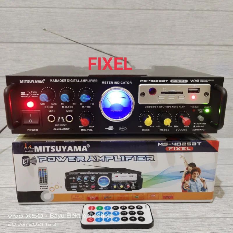Power Amplifier Bloutooth FIXEL EQ Karaoke MITSUYAMA MS-4025BT Fixel