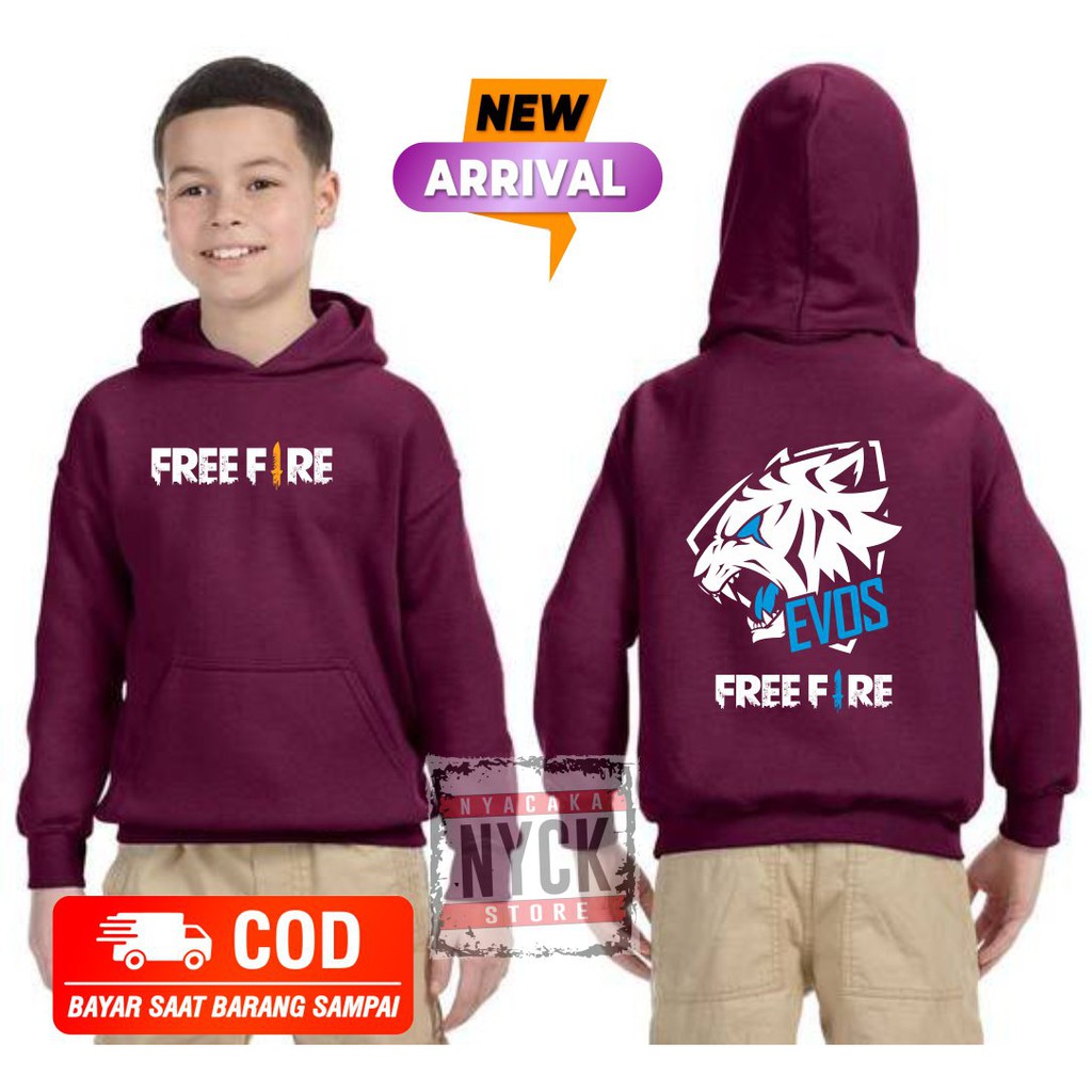 (COD)JAKET ANAK LAKI LAKI FREEFIRE BISA MASKER SEPERTI JAKET ALAN WALKER FREE FIRE GARENA