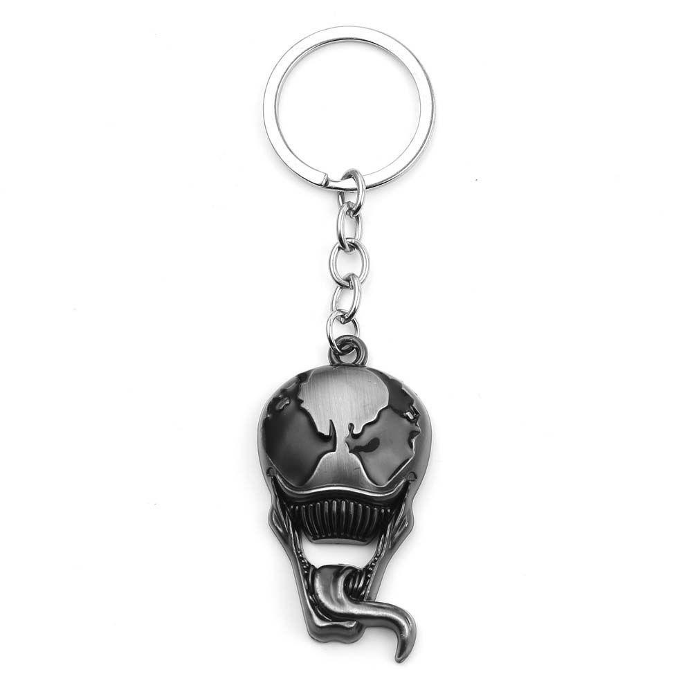 Lanfy Film Venom Keychain Hadiah Natal Llaveros Animasi Peripheral Lidah Panjang Figure Keychain Masker Metal Key Ring