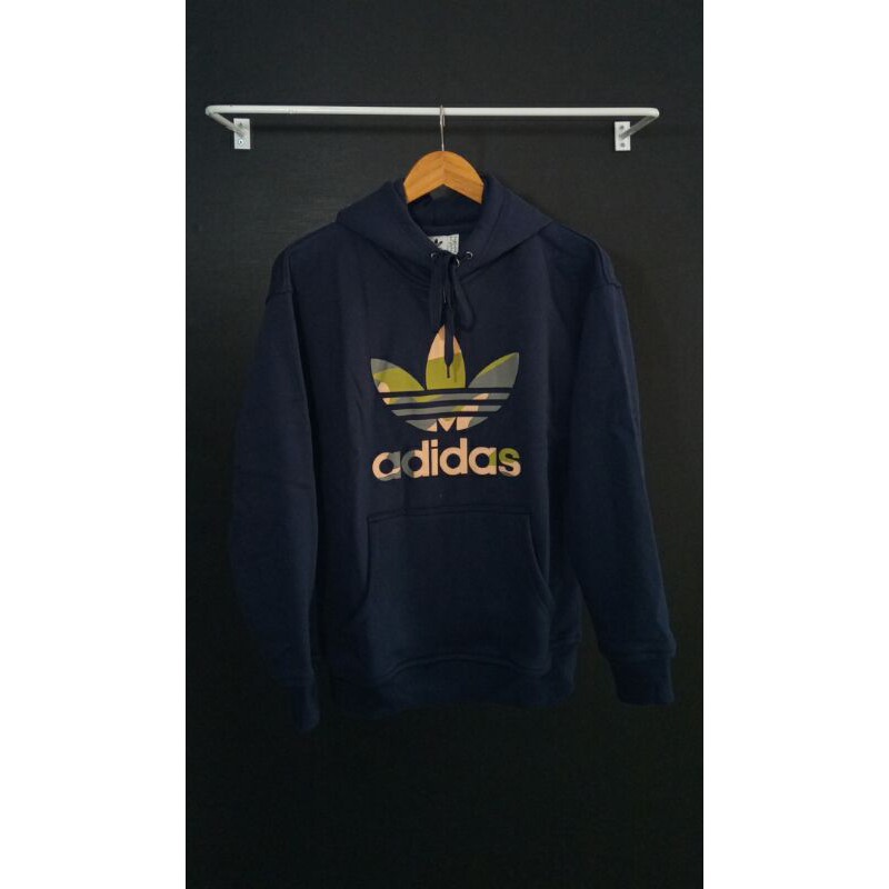 Hoodie Adidas trefoil camo navy