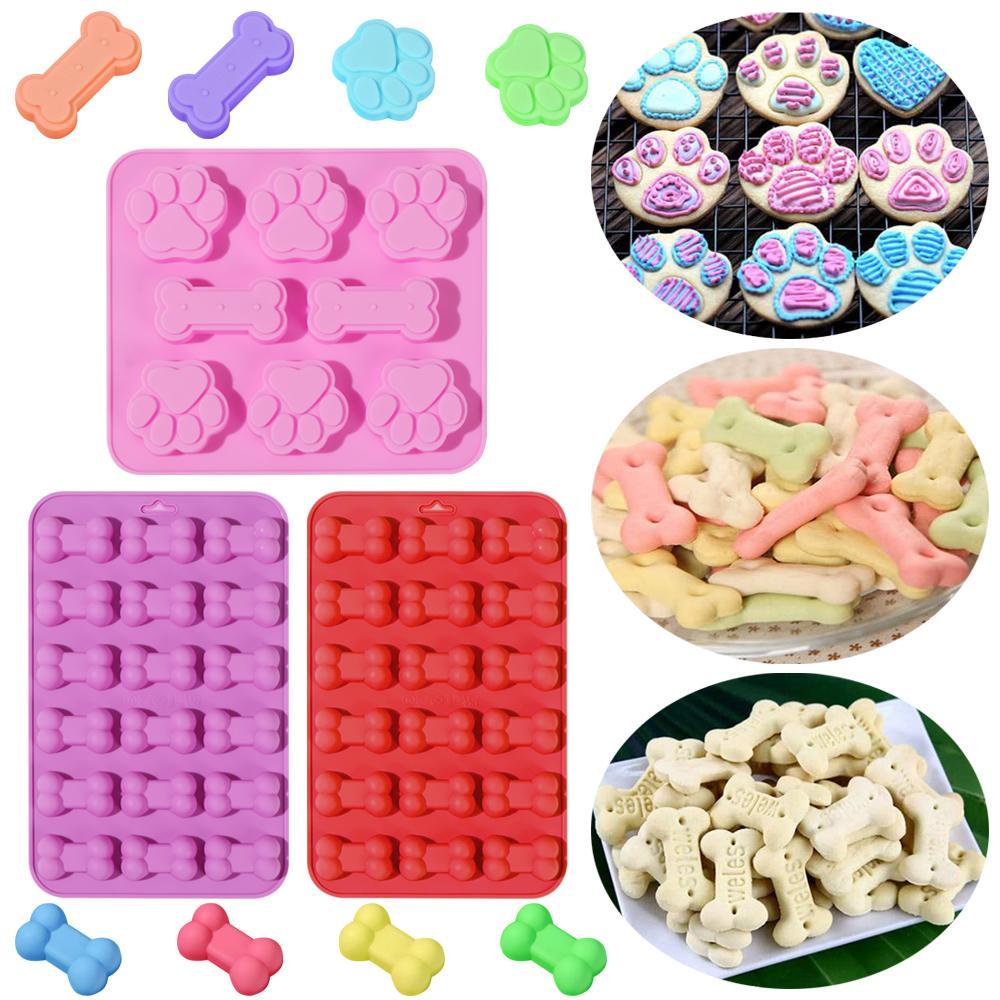 Top Coklat Cetakan Kue Alat Baking Bentuk Tulang Puppy Dog Paw Handmade Ice Cube Tray