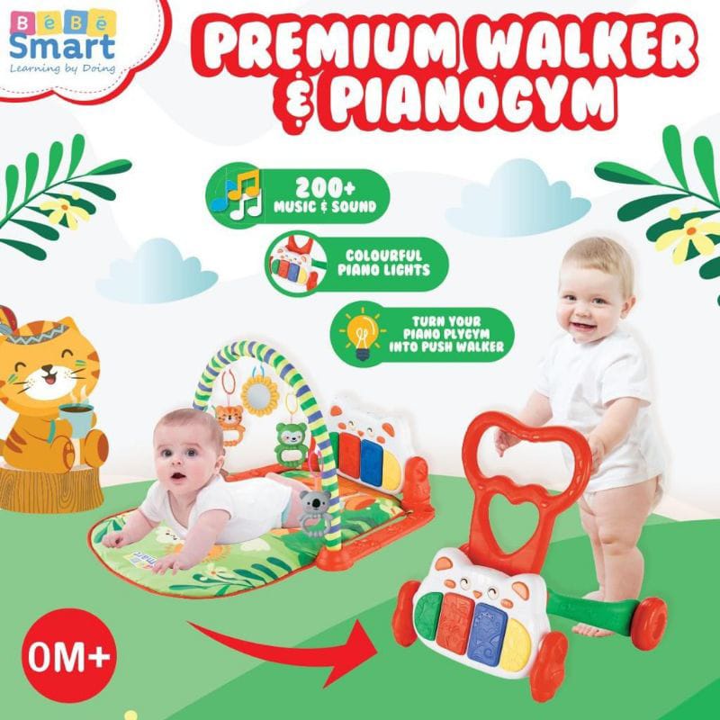 Bebe Smart Premium Walker &amp; Pianogym/PLAYMAT/PUSH WALKER