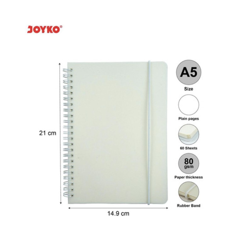 

Joyko Plain Notebook NB-700 Buku Catatan Kertas Polos Sampul Bening A5