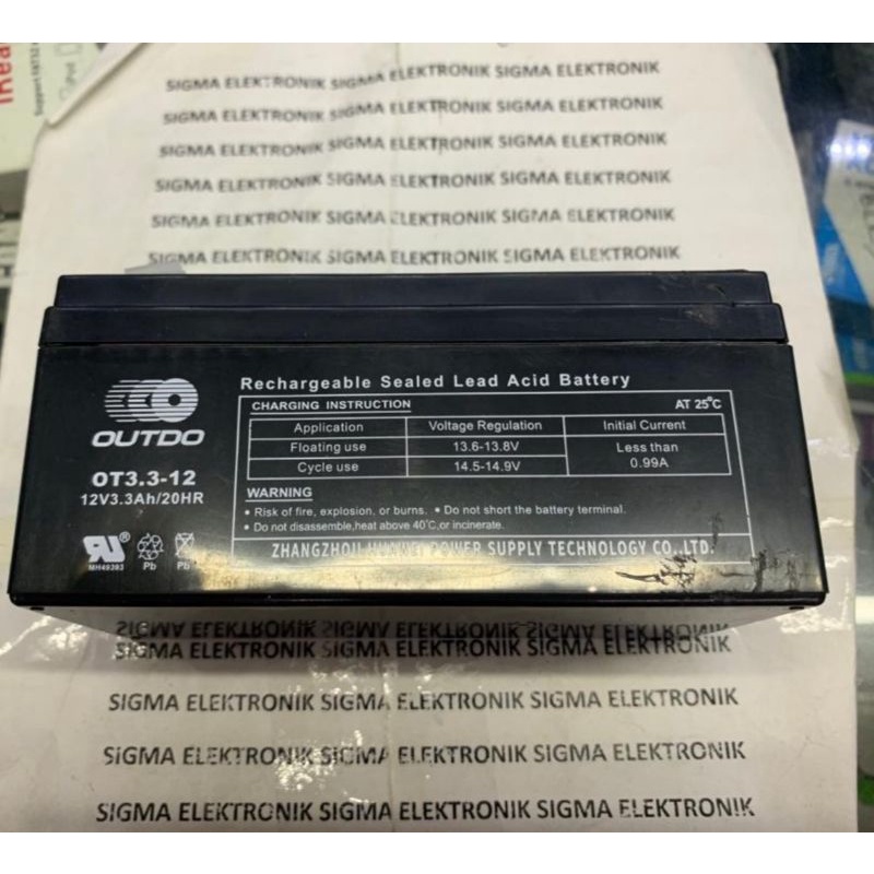 ACCU /AKI OUTDO 12V 3,3 AH