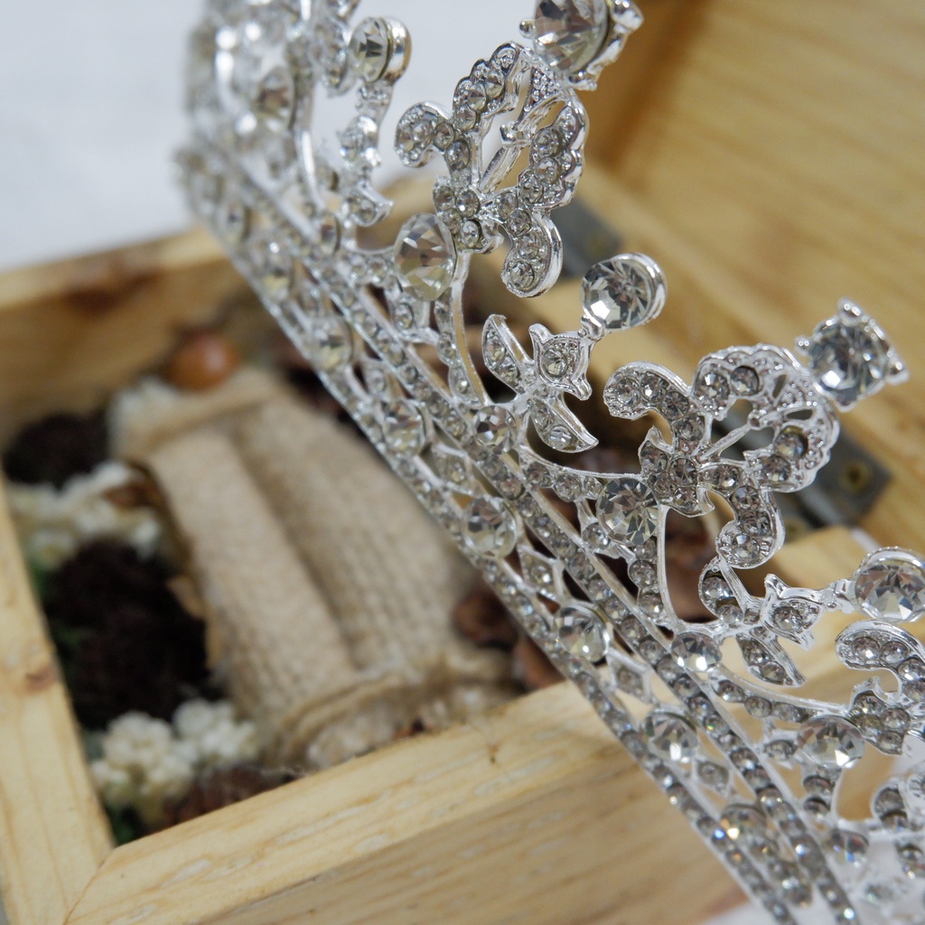 Mahkota/Tiara Ukir Simpel Swarovski Silver