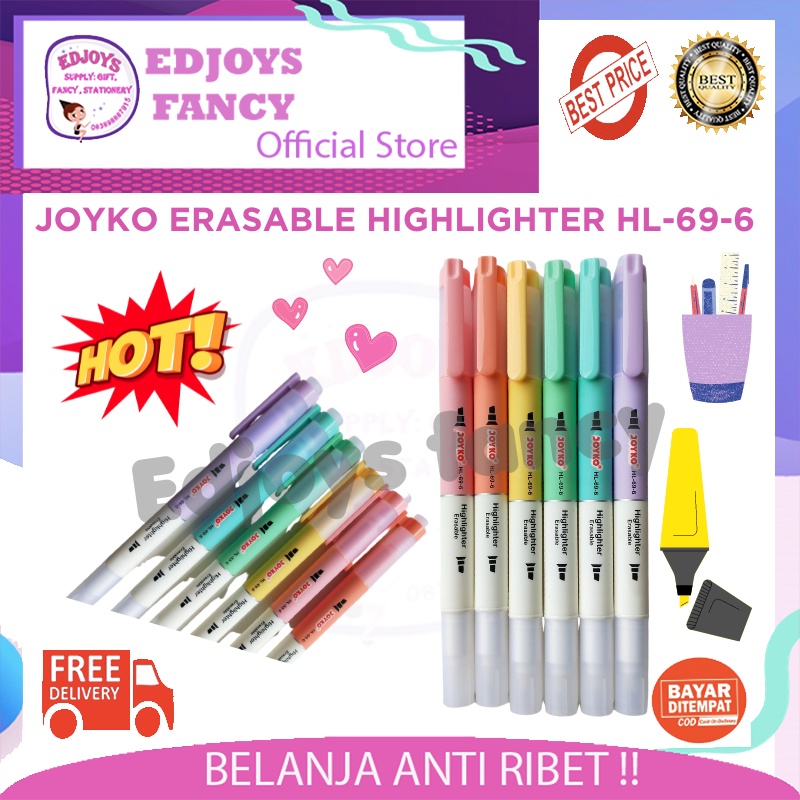 

Joyko Erasable Highlighter Penanda Dapat Dihapus highlighter bisa di hapus isi 6pcs HL-69-6