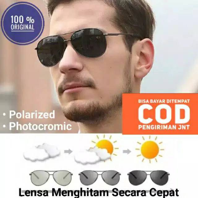 COD Photocromic Kacamata Siang Malam Anti UV 400