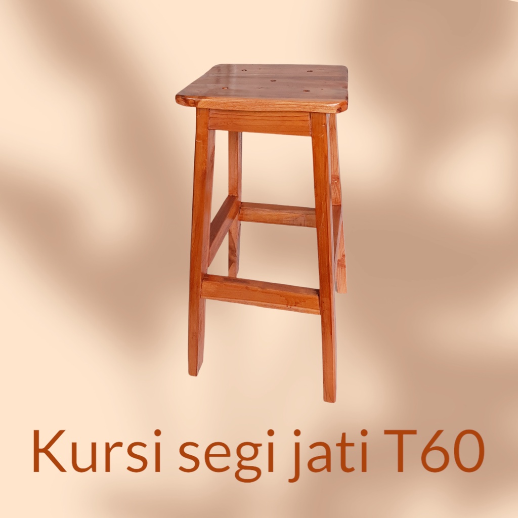 Kursi Jati Persegi Tinggi 60 cm