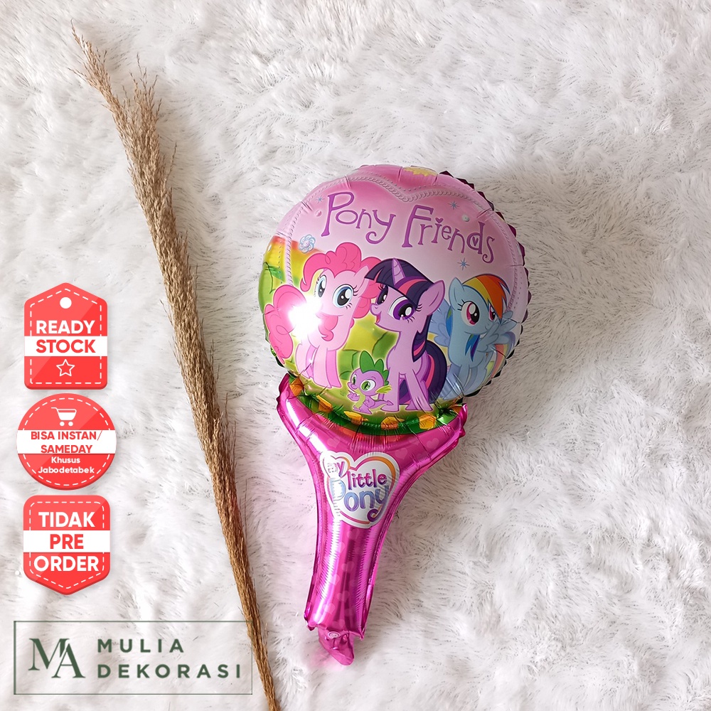 Balon Foil Pentungan Karakter Murah Ulang Tahun Tongkat Mini Kuda Poni Spiderman LOL Elsa Frozen Cars Unicorn Doraemon Minnie Mouse Princes Voil Ultah Dekorasi