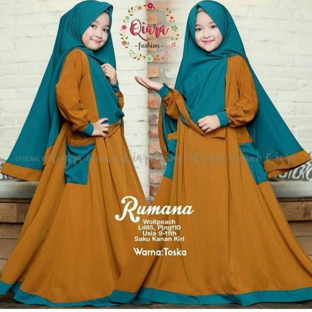 GAMIS ANAK RUMANA.ON SIZE L&amp;XL9