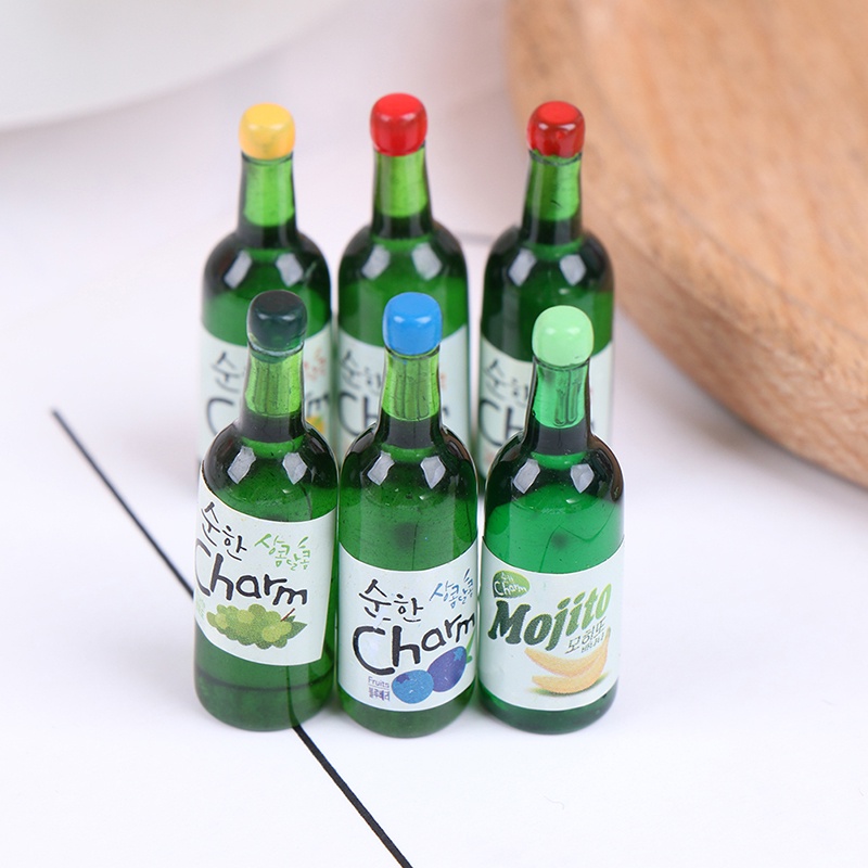 5pcs Miniatur Botol Jus Buah Skala 1: 12 Untuk Dapur Rumah Boneka