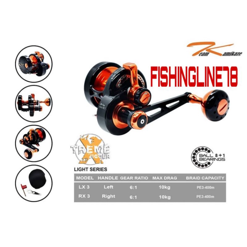 Reel OH Xtreme jigger LX 3 dan RX 3 TEAM KAMIKAZE ORI