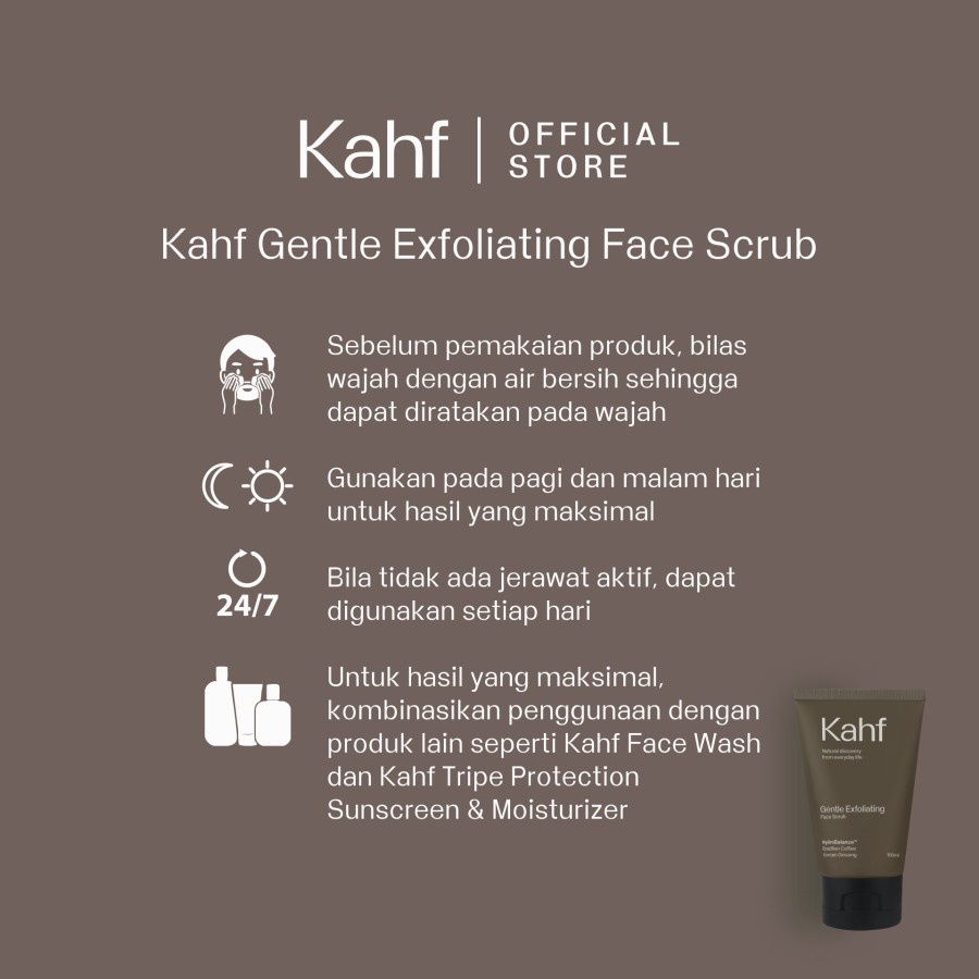 Kahf Gentle Exfoliating Face Scrub 100 ml - Lawan Noda Hitam &amp; Kulit Kusam