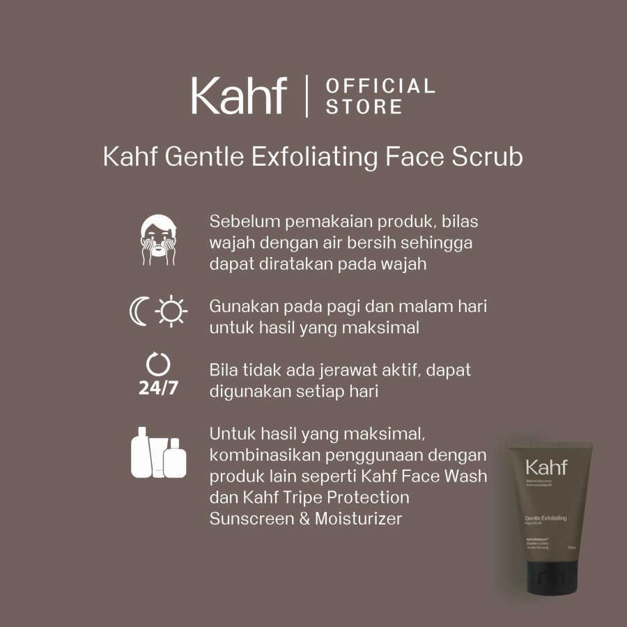 KAHF Face Wash dan Face Scrub 100 ml - Sabun Wajah Pria All Varian