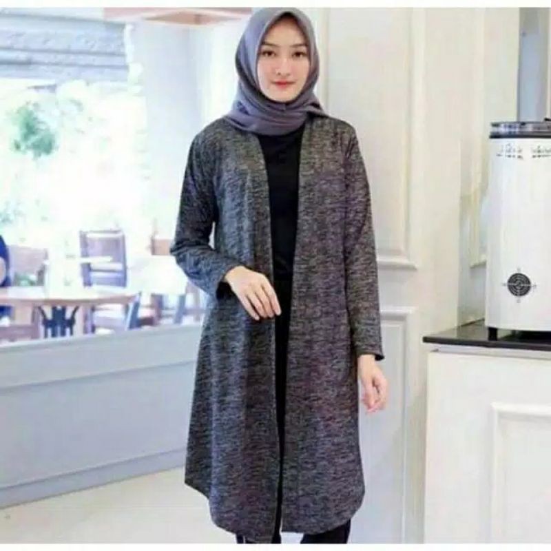 Long Cardigan Wanita Rajut Cardi Belle