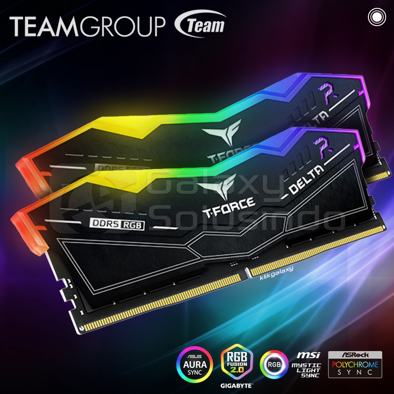 TEAM T-Force Delta RGB (2x16) 32GB DDR5 kit 6400MHz - Black Memory RAM