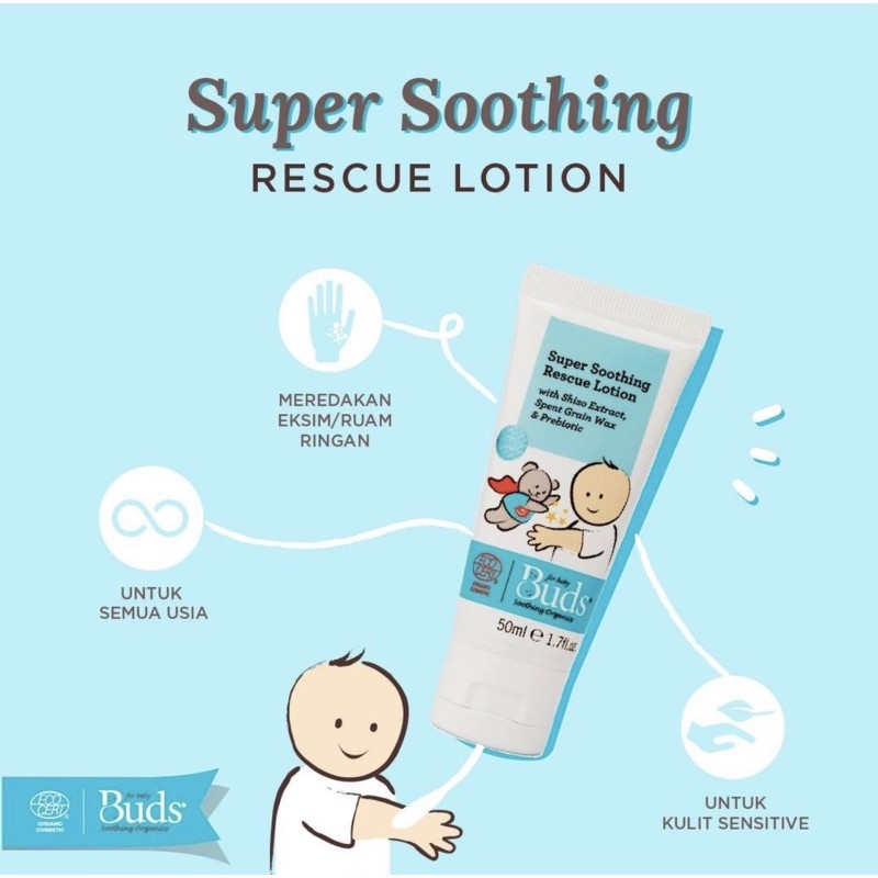 Buds Organics Super Soothing rescue lotion 50 ml - Lotion kulit eczema