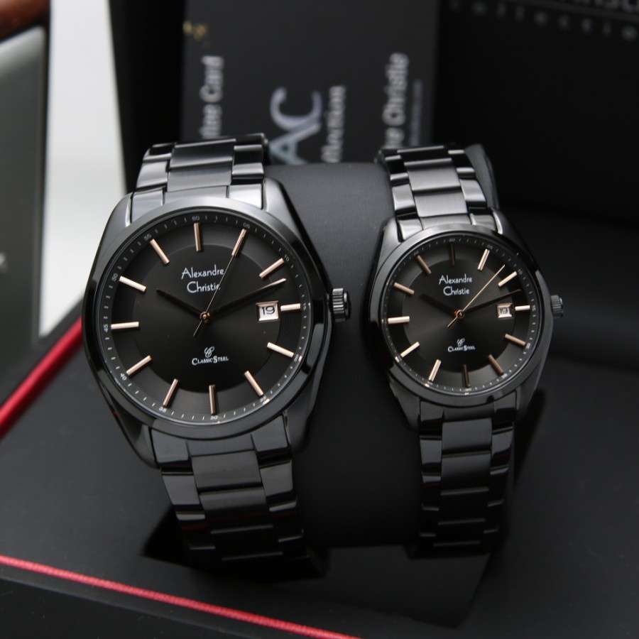 ALEXANDRE CHRISTIE AC 8648 BLACK LIST ROSEGOLD COUPLE. ORIGINAL...