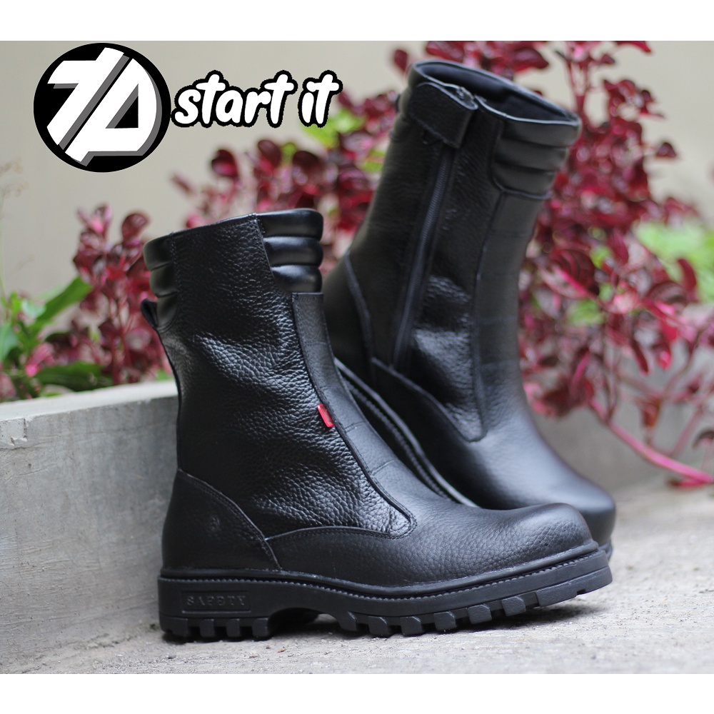 Sepatu Safety Boot Proyek Asli Kulit King Artur lodong zipper merk ARBOO Original (TERIMA PARTAI BES