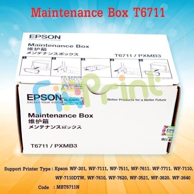 Epson Maintenance Box T6711 E-6711 Pxmb3 Chip Reset Ink Printer L1455