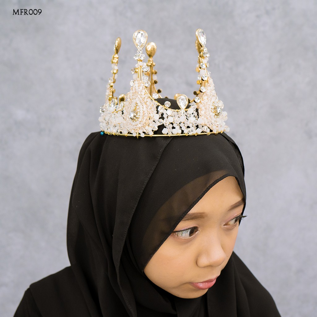 [PRODUK TERLARIS] MAHKOTA PESTA FULL WEDDING ASESORIS HIJAB SILVER MFR009