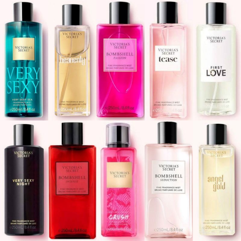 VICTORIA'S SECRET VS HIGH END FINE FRAGRANCE BODY MIST 250 ML MIX TEASE REBEL XO, VICTORIA ANGEL GOLD HEAVENLY BOMBSHELL SEDUCTION PASSION INTENSE WILDFLOWER VERY SEXY SEA NIGHT FIRST LOVE CRUSH HARDCORE ROSE