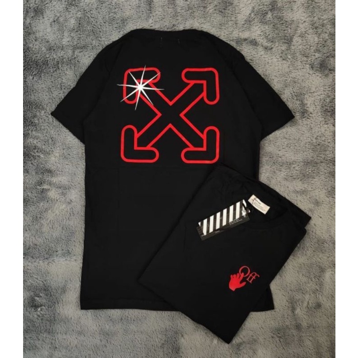 KAOS BAJU OFF WHITE RED LINE UNISEX