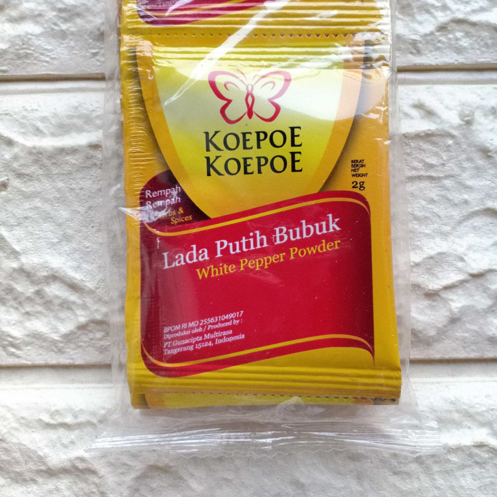 Koepoe Koepoe Lada Putih Bubuk Halus Tabur White Pepper Powder Sachet 2gr 2 gr g gram 2g 2gram