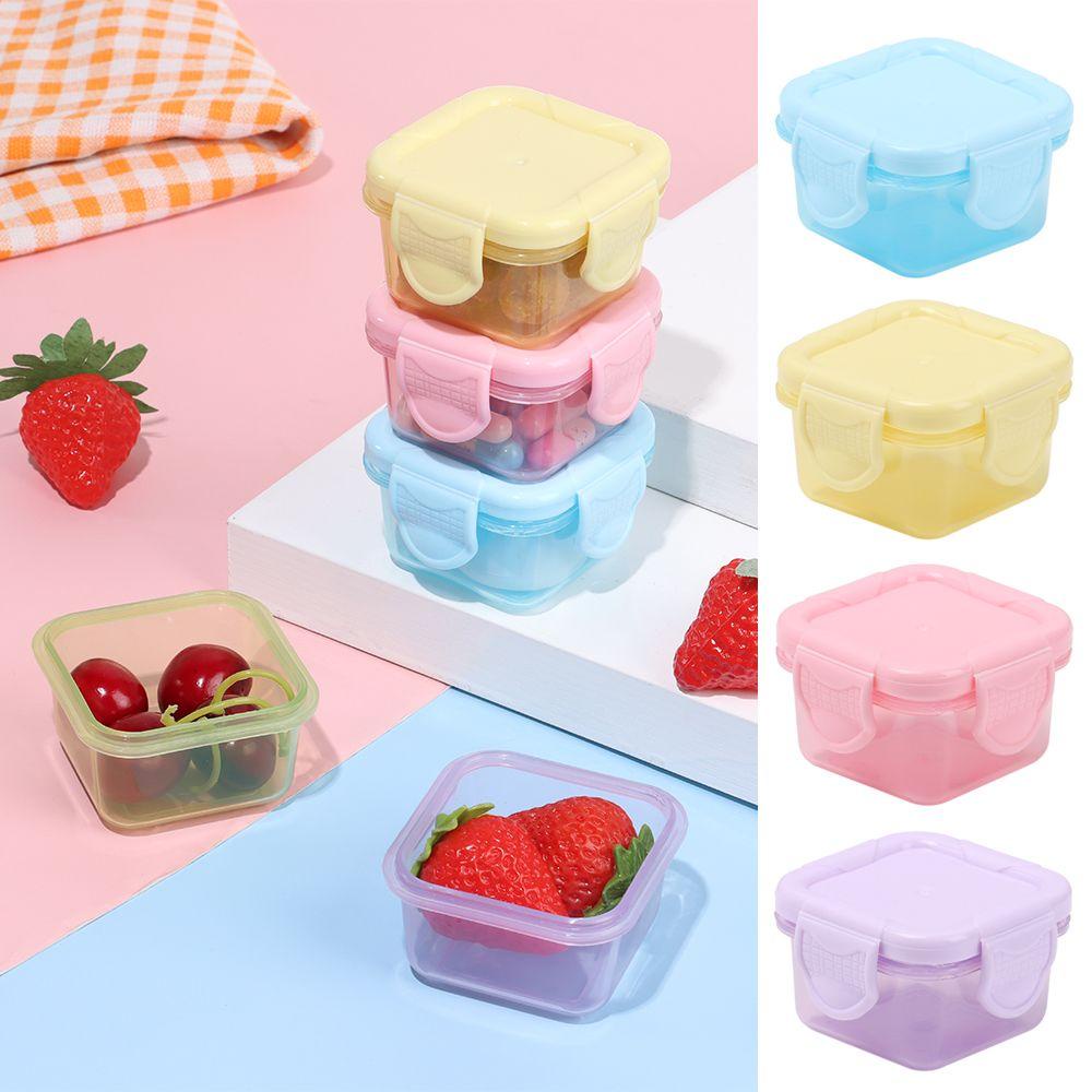 Populer 60ML Kotak Penyimpanan Makanan Plastik Fresh Keeping Kulkas Organizer Toples Bumbu