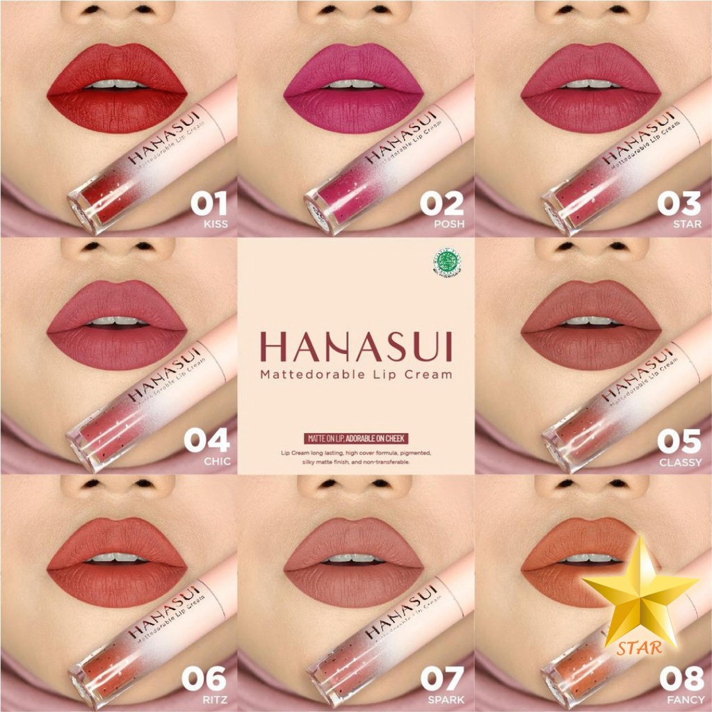 GKT - SHADE BARU! ORIGINAL Hanasui Mattedorable Lip Cream / Tint + Boba Edition LipCream Matte Tintadorable Tintdorable LipTint