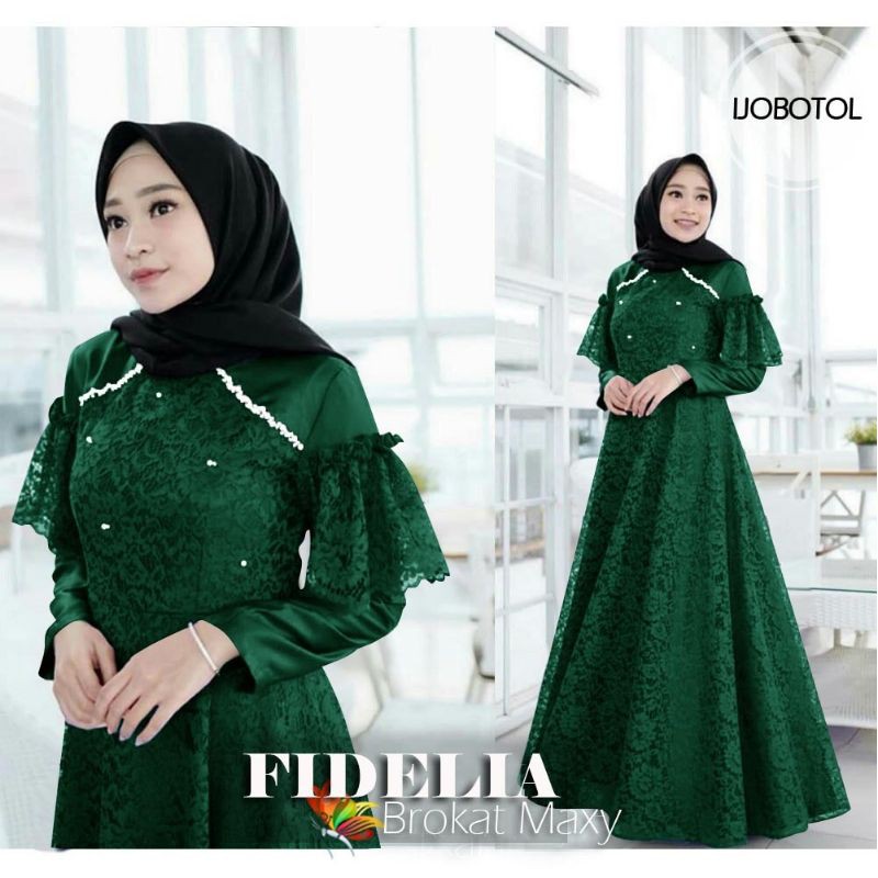 GAMIS MAXY FIDELIA VELVET KOMBI BRUKAT FURING MUTIARA JCHM