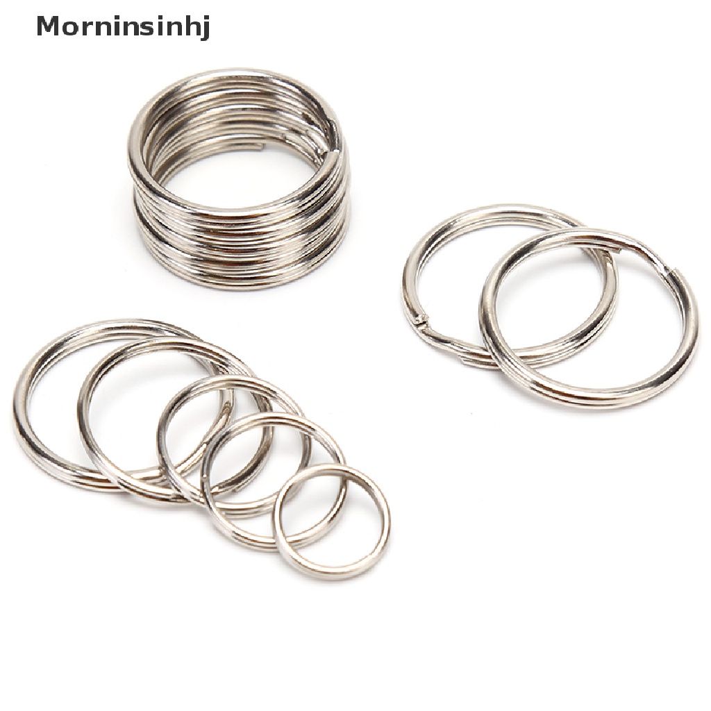 100pcs / lot Gantungan Kunci Split Ring Hoop Bahan Metal