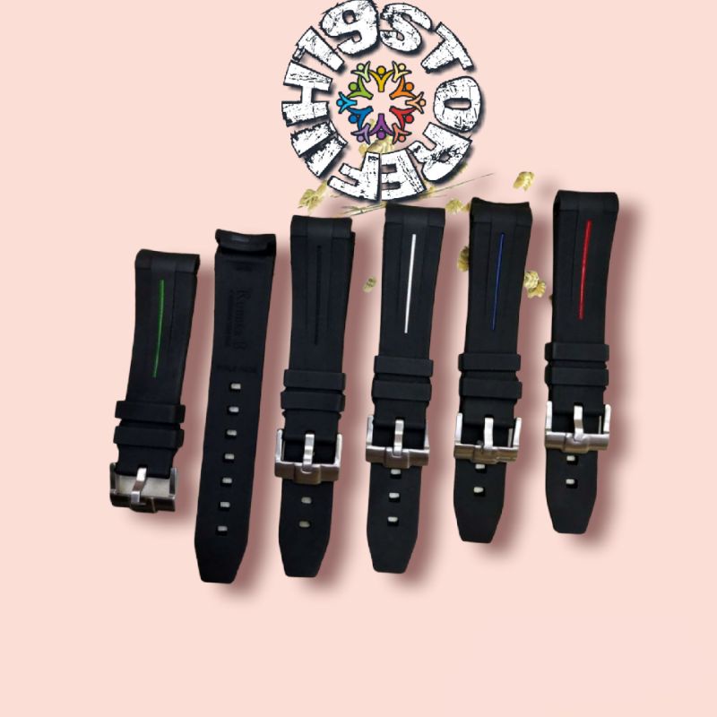 STRAP TALI JAM ROLEX RUBBER 20MM GMT MASTER II DAYTONA YACHT MASTER