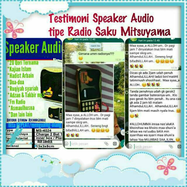 Speaker al quran saku 4024 plus bisa jam audio murottal anak 30 juz kajian sunnah
