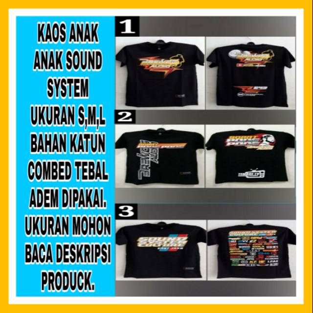 Kaos Anak Anak Baju Anak Anak Kaos Anak Gambar Sound System Kaos Sound System Baju Sound Sistem Shopee Indonesia