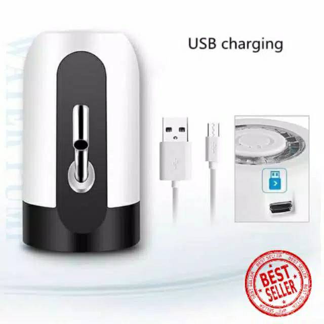 Pompa Galon Air Aqua Elektrik Rechargeable Charger Listrik USB water pump Cas DC Termurah