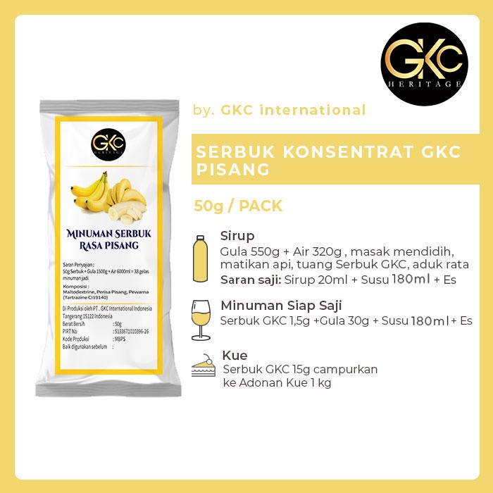 

Bubuk Sirup GKC "Rasa Pisang" 50g