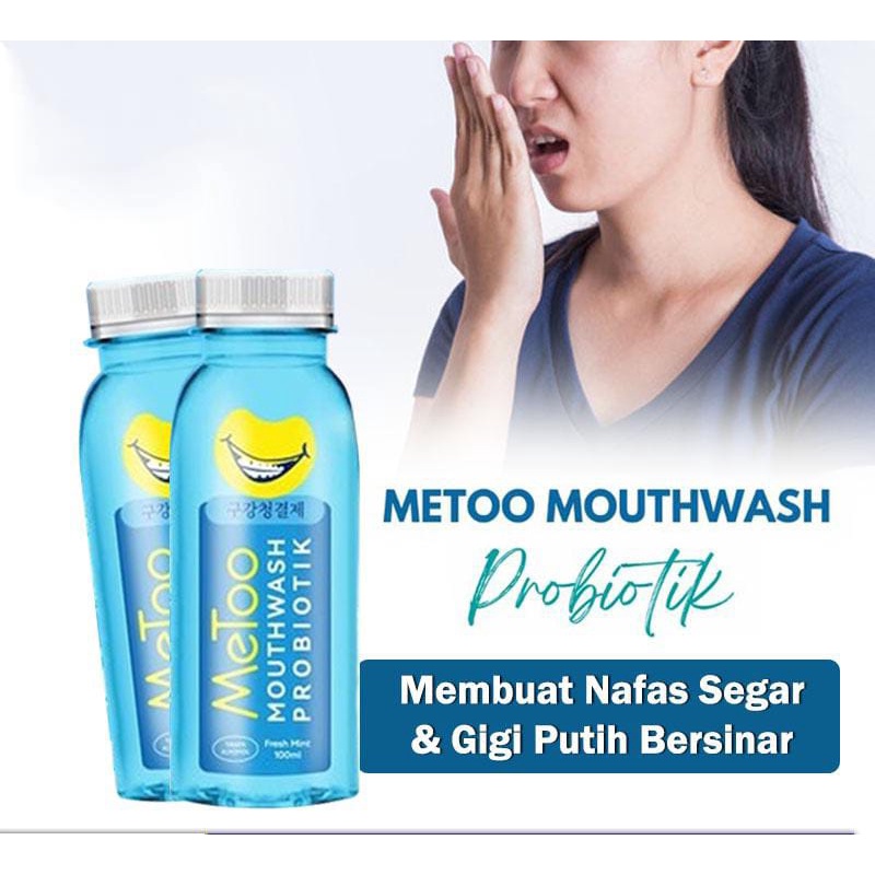 Metoo Mouthwash Fresh Mint Pemutih Gigi Obat Kumur Probiotik Penghilang Karang Gigi Dan Bau Mulut