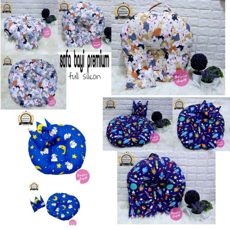 Sofa bayi / baby launger FREE BANTAL DAN TAS MIKA  motip domba