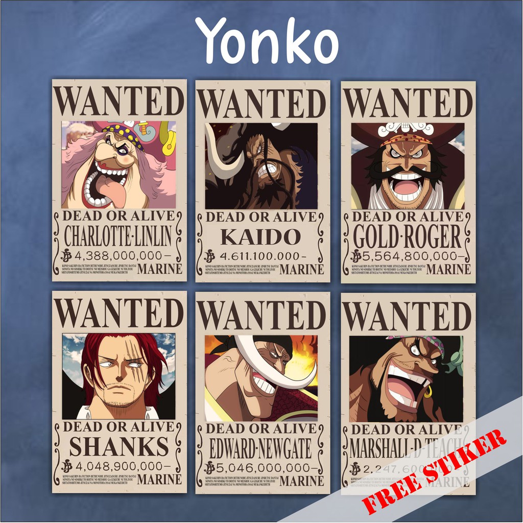 POSTER KAYU HIASAN DINDING DEKOR - BOUNTY POSTER YONKO One Piece