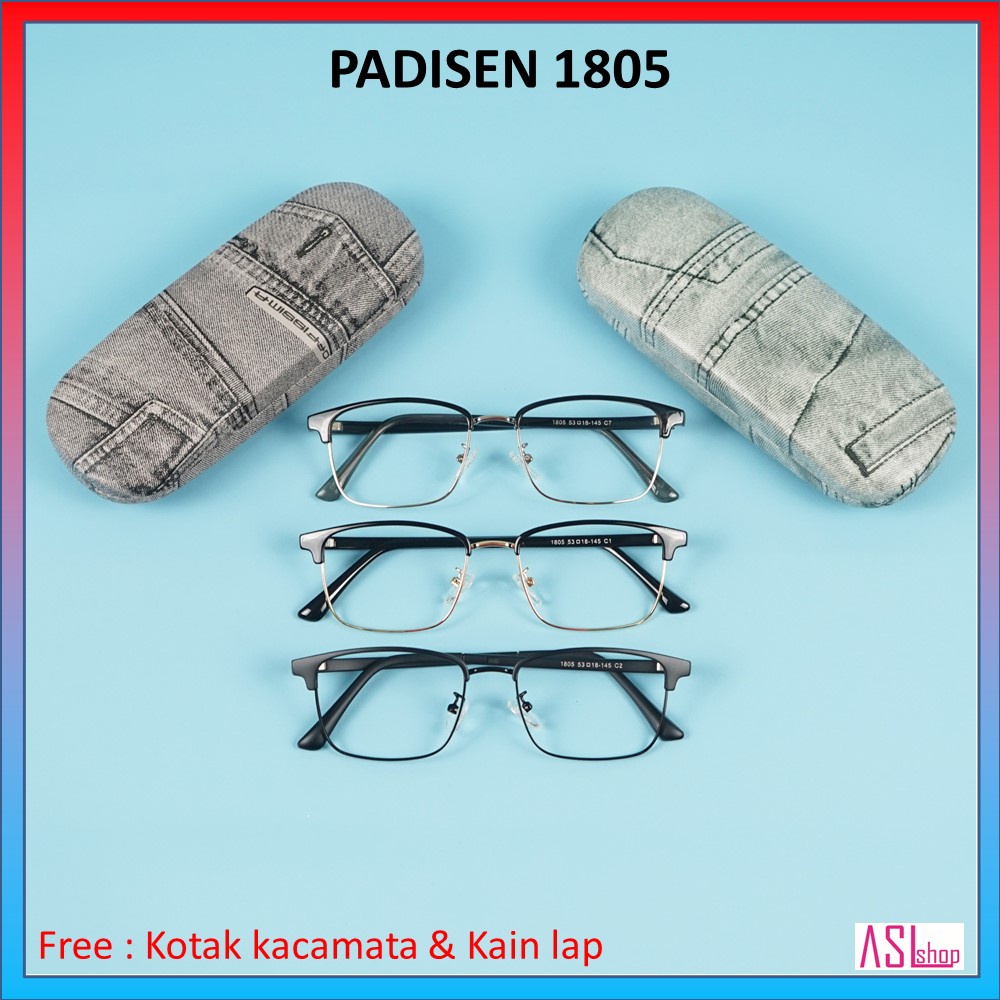 FRAME KACAMATA MINUS (PADISEN 1805) TR 90 + LENSA BLUERAY/PHOTOCROMIC