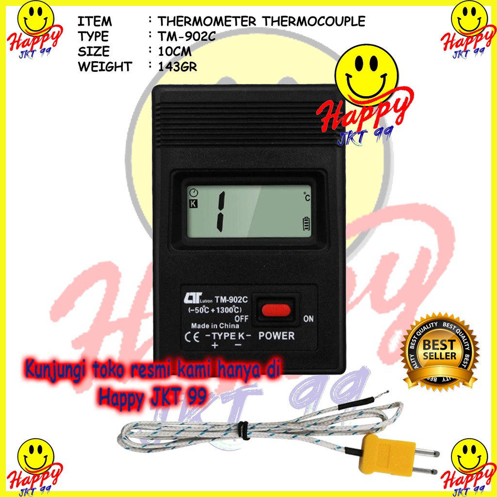 [ HAPPY JKT 99 ] K-TYPE THERMOCOUPLE THERMOMETER DIGITAL LCD TERMOMETER TM-902C TM902C