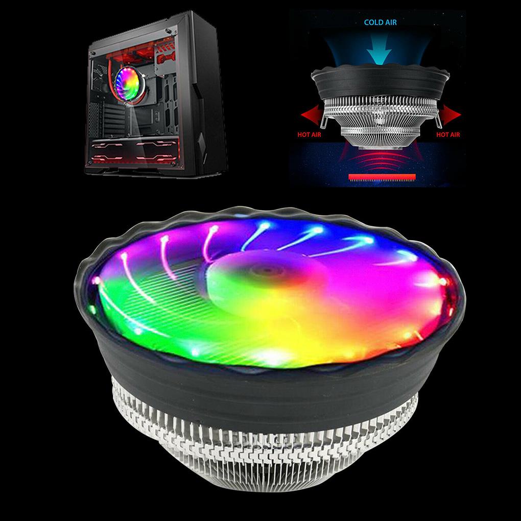 Kipas Pendingin CPU Komputer 3Pin RGB Bahan Aluminum Bisa Dilepas (house2020)