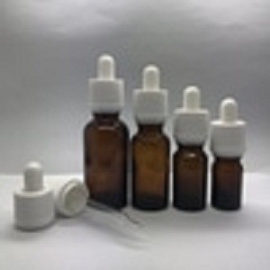 Botol Kaca Amber Tebal 10ml Pipet Childproof Tamper - Tutup Putih