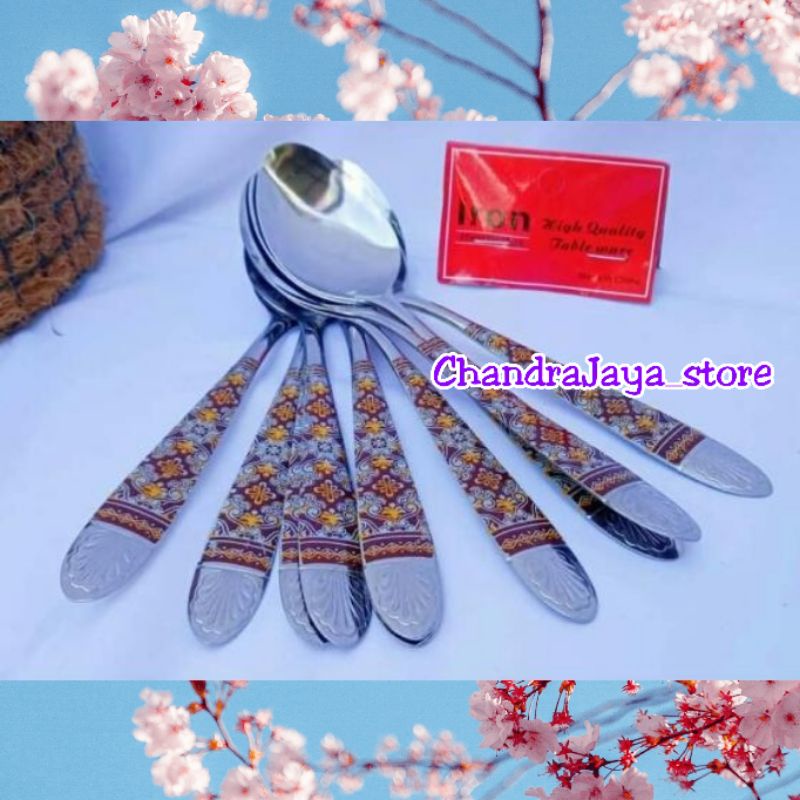 SENDOK BATIK / SENDOK MAKAN MOTIF BATIK / SENDOK STENLIS