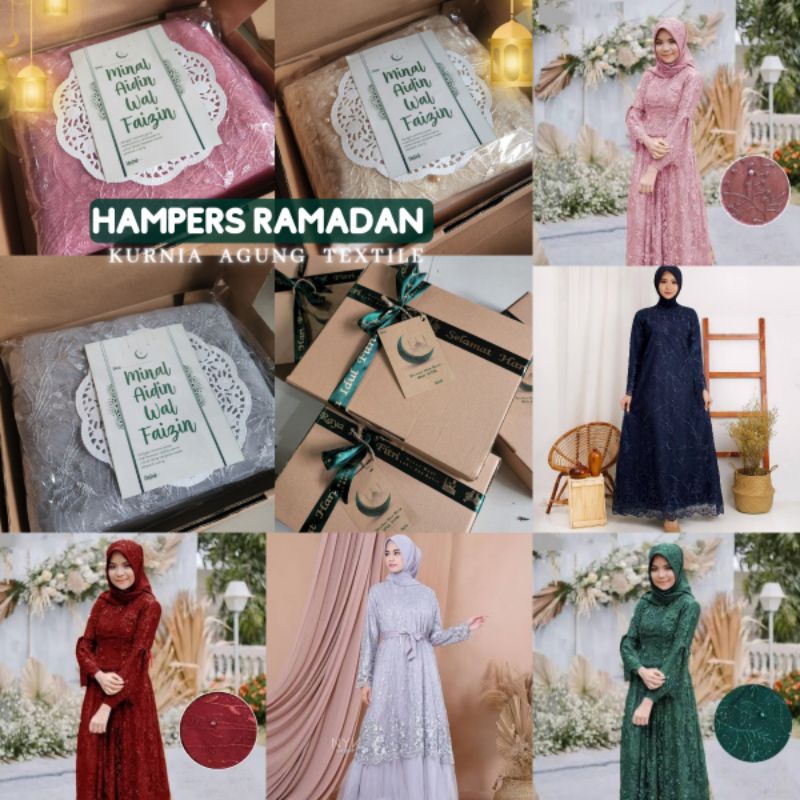 Paket Hampers Lebaran Murah Kado Idul Fitri Kekinian Parcel Ramadan Mewah Gratis Box dan Kartu Ucapan Minal Aidin Wal Faizin Satin 3.5 meter