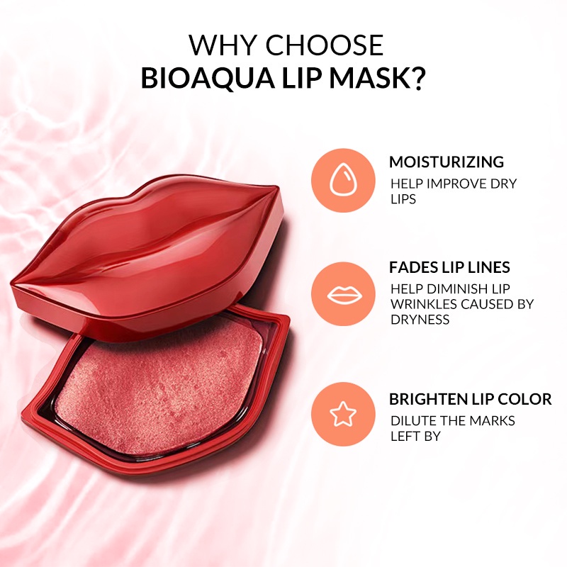 BIOAQUA masker bibir Cherry collagen Moisturizing Essence Lip Mask 60g masker perawatan bibir