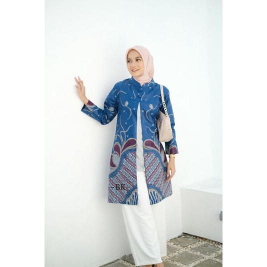 Batik Baju Batik Wanita Modern M L XL XXL Atasan Batik Kerja Wanita Tunik Batik Kantor Wanita Batik Modern Seragam Batik