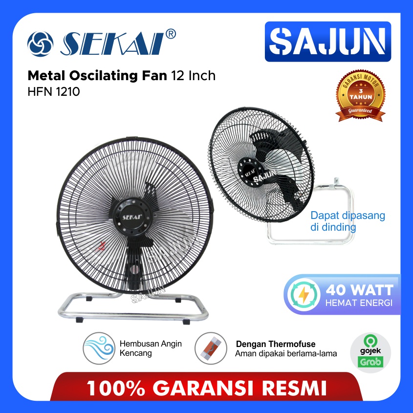 SEKAI Metal Fan 12 Inch HFN1210 Kipas 2in1 Lantai Dinding HFN 1210